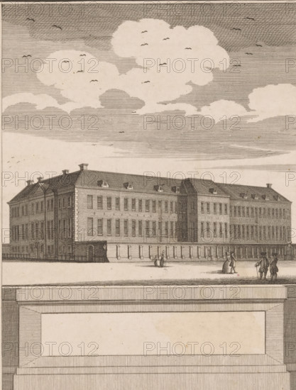 View of the New Workhouse in Amsterdam, print, printmaker, publisher, paper, etching, proof, height