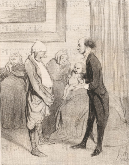 Doctor shows a father his newborn child, l'Entrée dans la vie, Depictions from La comédie humaine