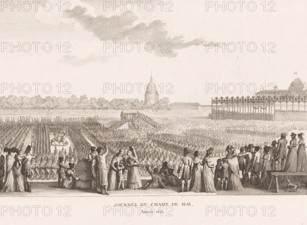 Journée du Champ de mai année 1815, Napoleon I Bonaparte and entourage on Champ de Mai in 1815,