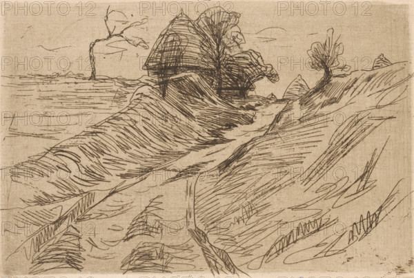 Country road, print, printmaker: Maurits van der Valk (signed by artist), 1867 - 1935, paper,
