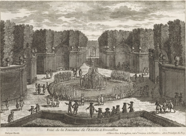 View of the Fontaine de l'Étoile at Versailles, View of the Bosquet de l'Étoile at Versailles,