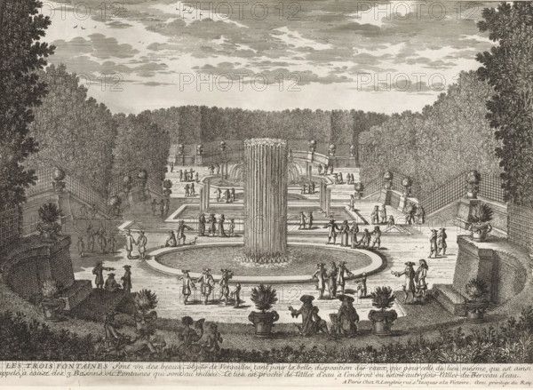View of the three fountains of Versailles, Les trois fontaines, Collection of views of monuments of