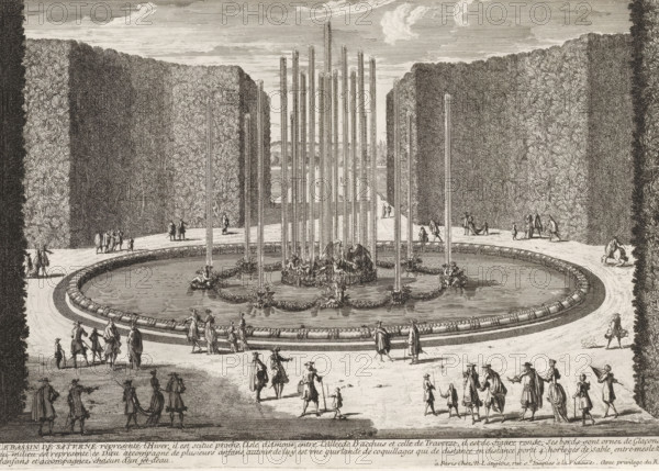 View of the Fountain of Saturn, Le bassin de Saturne represente l'Hiver, Cityscapes and landscapes
