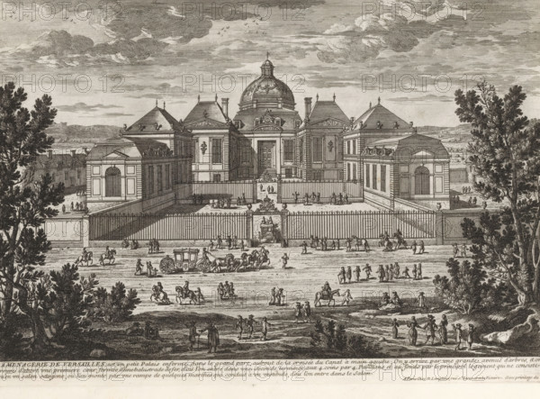 View of the Menagerie of Versailles, La menagerie de Versailles, Collection of views of monuments