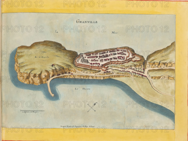 Map of Granville, Granville, area plan, print, album page, This print is part of an album., after