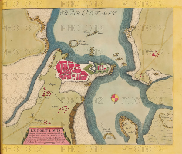 Map of Port-Louis and surroundings, Le Port Louis, print, album page, folder, This print is part of