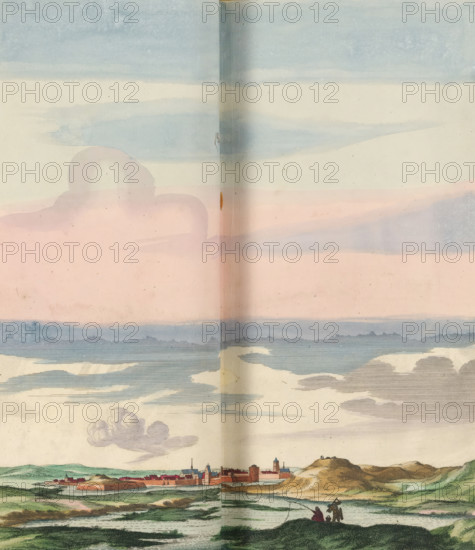View of Han-sur-Meuse, Han, print, album page, This print is part of an album., after drawing by