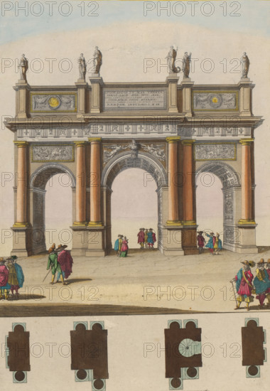First triumphal arch in the Faubourg Saint Antoine during the Joyous Entry of King Louis XIV of