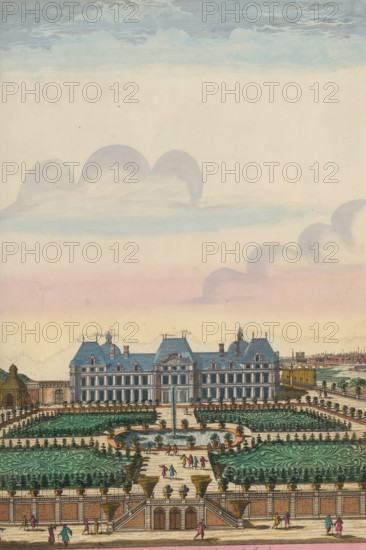 View and perspective of the Château de Meudon from the Garden Side, View of the Château de Meudon