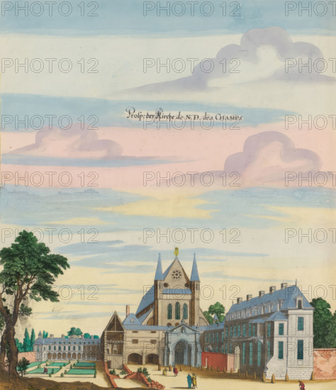 Prosp. of the Church of Notre-Dame-des-Champs, View of the Church of Notre-Dame-des-Champs in