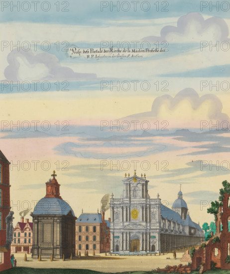 View of the Church of Saint-Paul-Saint-Louis in Paris, Prosp. dess Portals der Kirche de la Maison