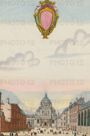 The Grand Portal and Church of the Sorbonne, College at the University of Paris, View of the facade
