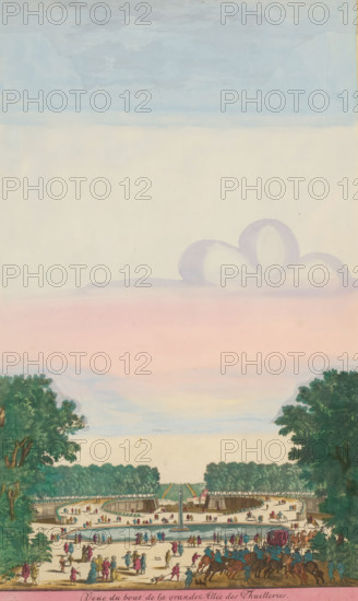 View of the rear part of the garden at the Palais des Tuileries in Paris, View of the rear part of