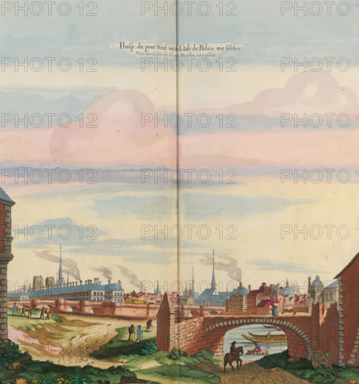 Prosp. du Pont Neuf und de l'Isle du Palais wie solches Von der seiten des kleine Bourbon aus