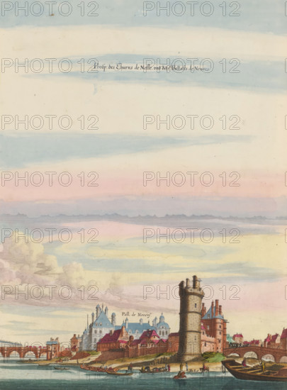 Prosp. des Thurms de Nesle und dess Pallasts de Nevers, View of the Tour de Nesle and the Palais de