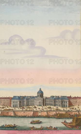 View and Perspective of the Collège des 4 Nations, View of the Collège des Quatre-Nations in Paris,
