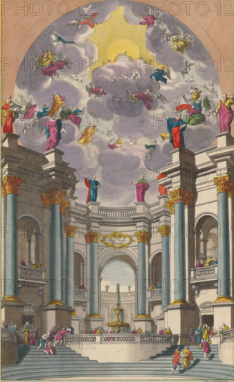 Sitietes venite ad aquas, Thirsty people come to the water, print, album page, View of a fantasy
