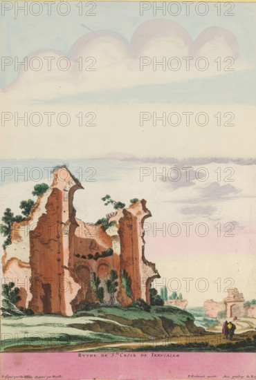 Ruins of St. Croix of Jerusalem, Landscape with the ruins of a structure, the Santa Croce in