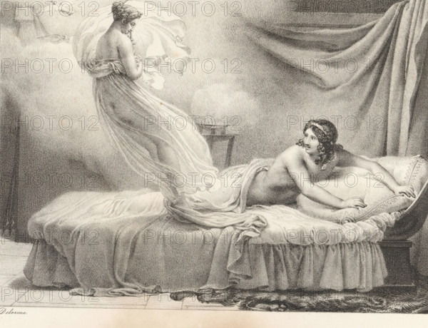 Cephalus and Aurora, Series of lithographs, Receuil de dessins sur pierre, print, album page, Print