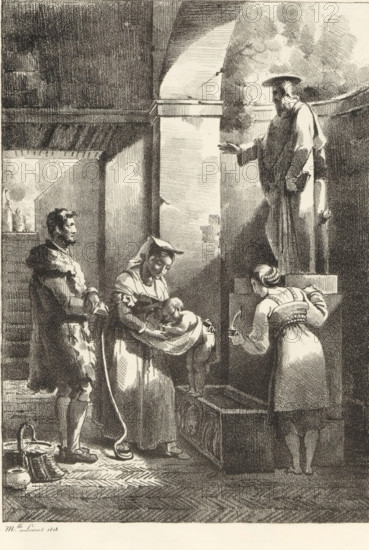 Group of figures drinking at a source with statue of saints, Receuil de dessins sur pierre, Series