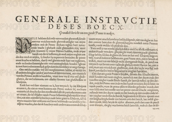 Instruction on how to make a reed pen, page 1 of 2, General instruction of this book. Thorough