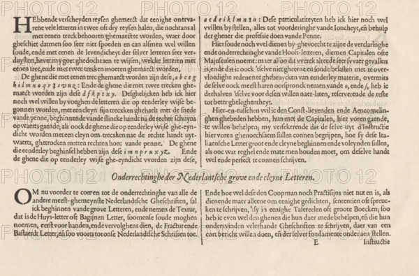 Onderrechtinghe der Nederlantsche grove ende cleyne letteren, Beschrijving van het schrijven van de
