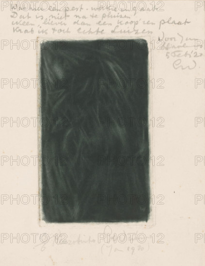 Abstract composition, print, inscription: 'For Jan Havermans Feb 5, '20 EW', inscription: 'What