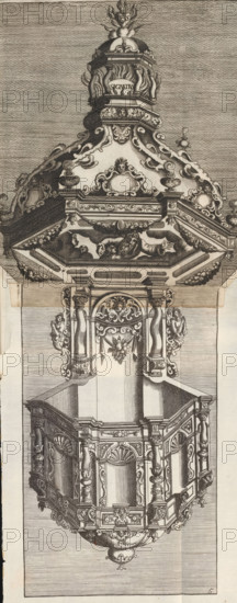 Pulpit, Designs for altars, tabernacles, epitaphs, mantelpieces, sleds, Neues Zierathen Buch, album