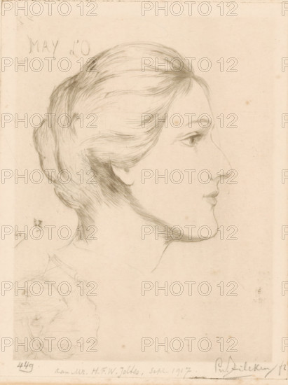 May d'O (original title on object), print, Portrait of May Okolicsányi., print maker: Philip