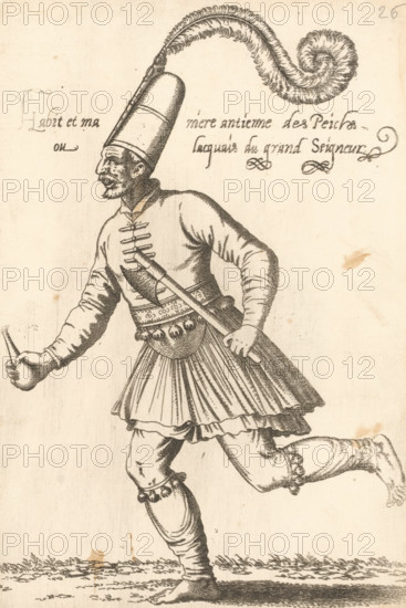 Habit et manière antienne des Peichs ou laquais du grand seigneur, Running 'peich' or 'peicler'