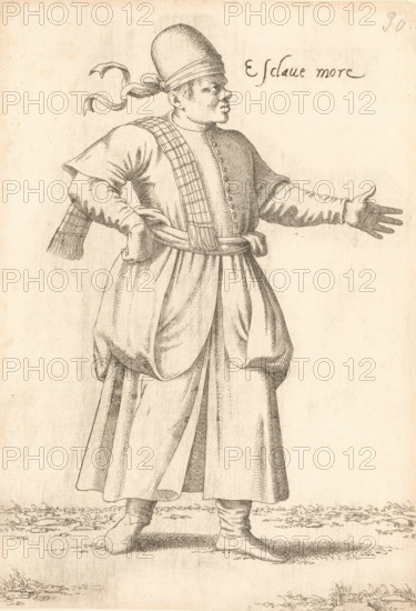 Enslaved North African man, Esclave more, print, album cover, book illustration, Print is part of