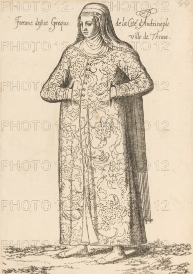Femme d'estat Grecque de la Cité d'Andrinople ville Thrace, Greek woman, from Andrinople or Edirne