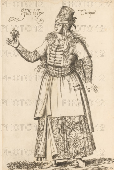 Prostitute from Turkey, Fille de Joye Turque, print, album page, book illustration, Print is part