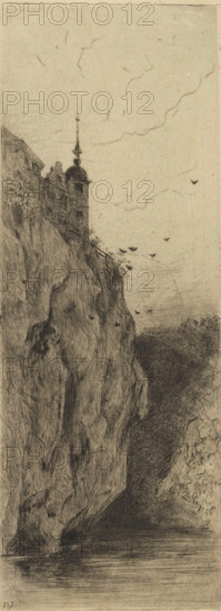 View of Walzin Castle, Le château de Walzin (near Dinant), print, printmaker: Philip Zilcken