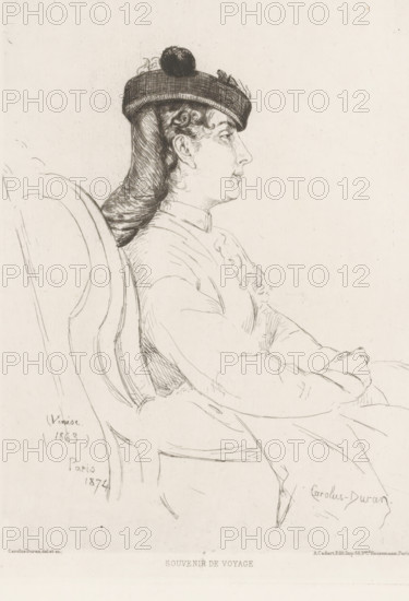 Souvenir de voyage, Portrait of an unknown woman from Venice, L'eau-forte en 1875, French etchings