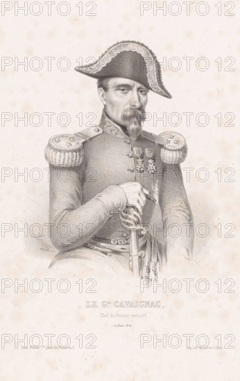 Le gal. Cavaignag, chef du pouvoir exécutif, (24 June 1848.), Portrait of General Louis-Eugène