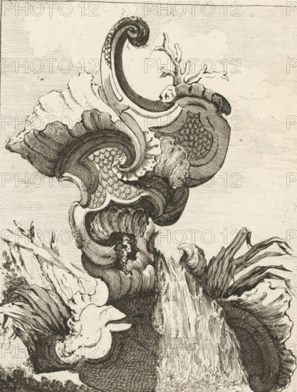 Ornamental vase with seed beads and waterfall, Series with seed beads and vases, Nouveau Livre de