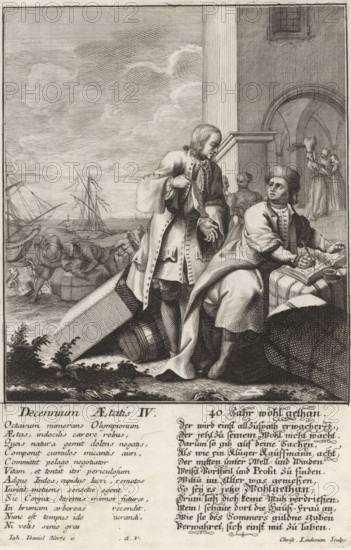 Decennium Aetatis IV, 40. Jahr wohl gethan, Man at the age of forty, Aetatis humanae Gradus, Die