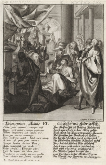 Decennium Aetatis VI, 60. Jahr ins Alter gehen, Man at the age of sixty, Aetatis humanae Gradus,