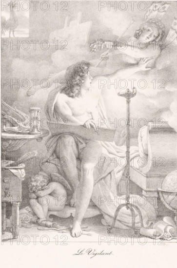 Diligent artist, Le Vigilant, print, printmaker: Pierre Narcisse Guérin, printer (person):