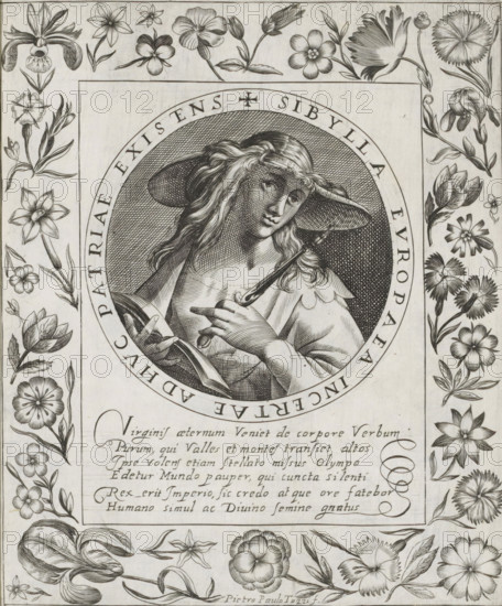 European Sibyl, Imagini Gentilissime delle dodici Sibille, print, album page, Bust of the European
