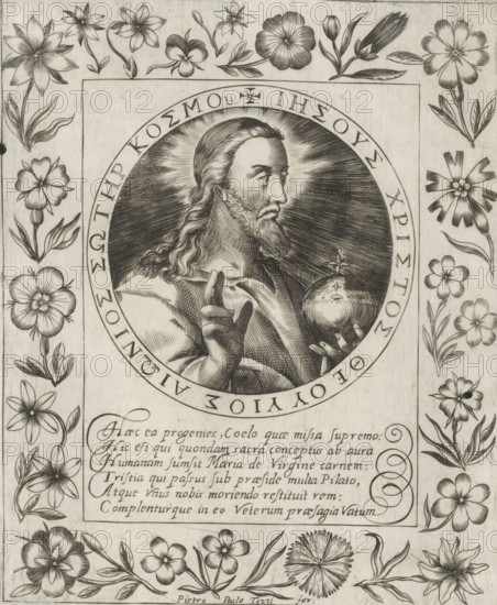 Christ as Salvator Mundi, Imagini Gentilissime delle dodici Sibille, print, album page, Christus