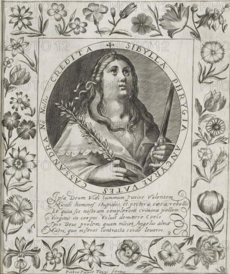 Phrygian Sibyl, Imagini Gentilissime delle dodici Sibille, print, album page, Series number, 12,