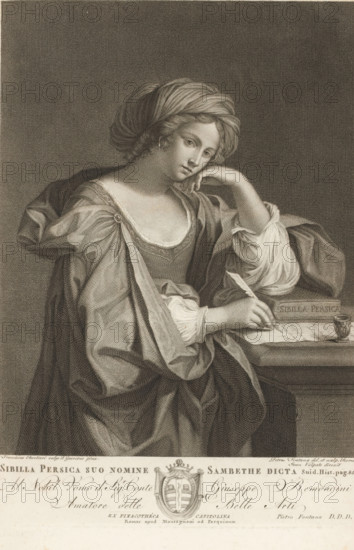 Sibyl of the Oracle of Apollo, Sibilla Persica suo nomine Sambethe dicta, Persian Sibyl, print,