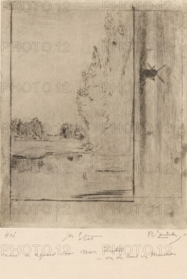Landscape with water and trees and landscape with windmills, Environs de Breda (original title),