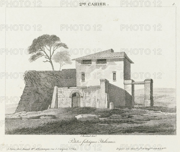 Title page for a series of drawing examples, Small Italian factories, second manuscript, Petites