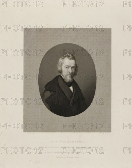Portrait of Henricus Wilhelmus Couwenberg, print, Henricus Wilhelmus Couwenberg (1814-1845). Bust