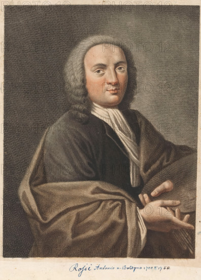 Portrait of artist Antonio Rossi, print, book illustration, inscription: 'Rossi Antonio n. Bologna