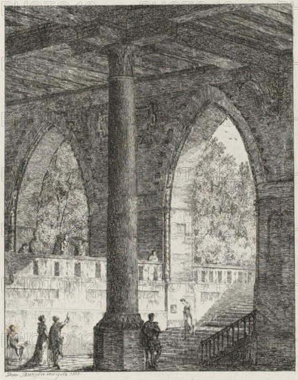 Gothic building with two pointed arches, Vier und Zwanzig Landschaftliche Gegenstände, Twenty-four