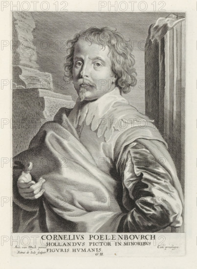 Portrait of the painter Cornelis van Poelenburgh, Icones Principum Vivorum Doctorum Pictorum